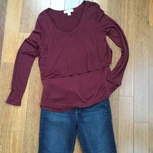 Michael Kors Long Sleeve Tiered Shirt XL